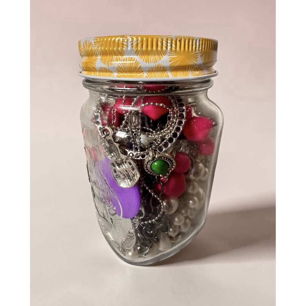 All Wearable Mixed Mystery Jewelry Jar: Vintage to Modern Costume Jewelry Lot 7